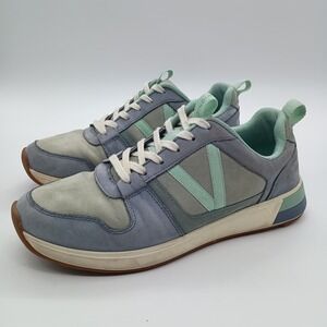 Vionic Rechelle Nubuck Leather Sneakers Blue Mint Green Womens 7.5‎ Shoes